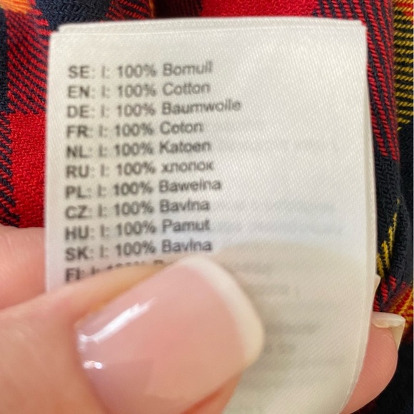 Fjallraven New Size M Skog Slim Fit Heavy Flannel Button Down Shirt Red Yellow - Picture 7 of 10